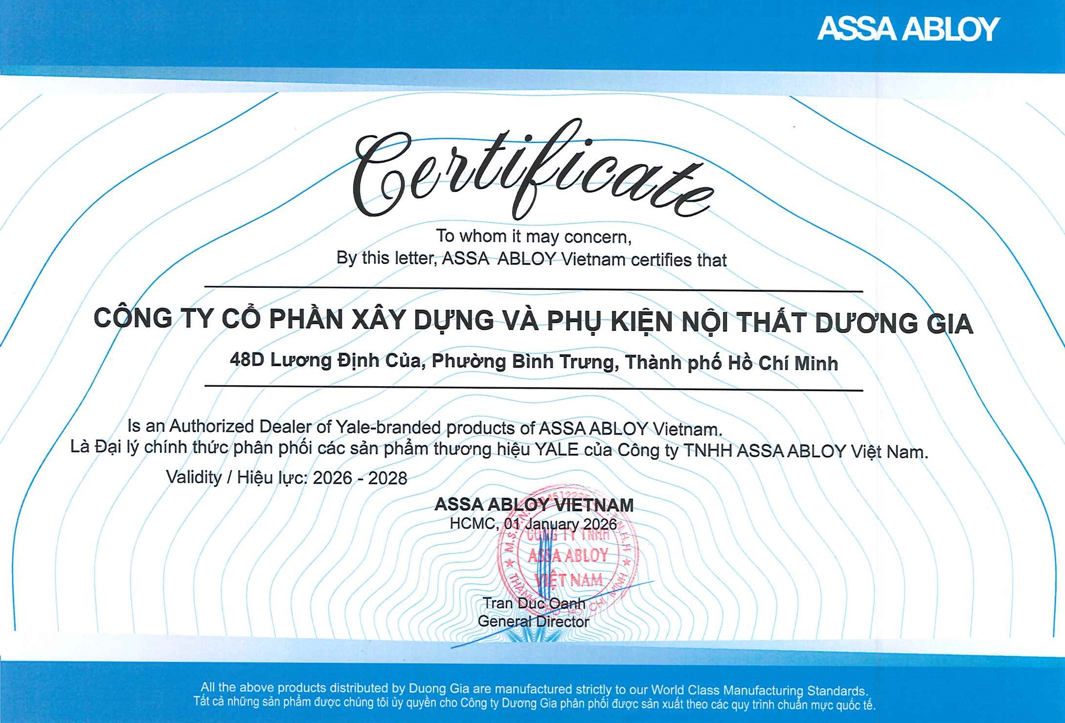Yale Duong Gia Dai ly phan phoi chinh thuc cac san pham thuong hieu Yale 2